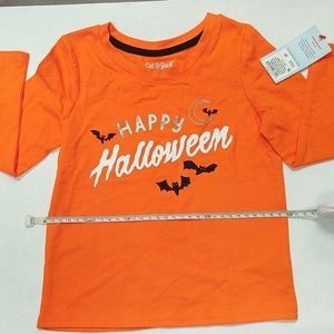 New Orange Happy Halloween Cat N Jack Long Sleeve 3T shirt - bats
